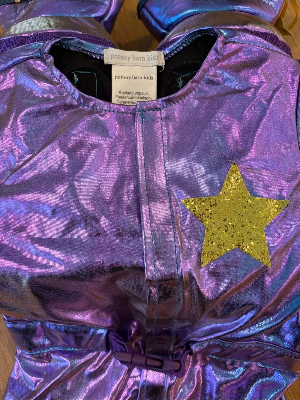 Pottery barn purple metallic spacesuit